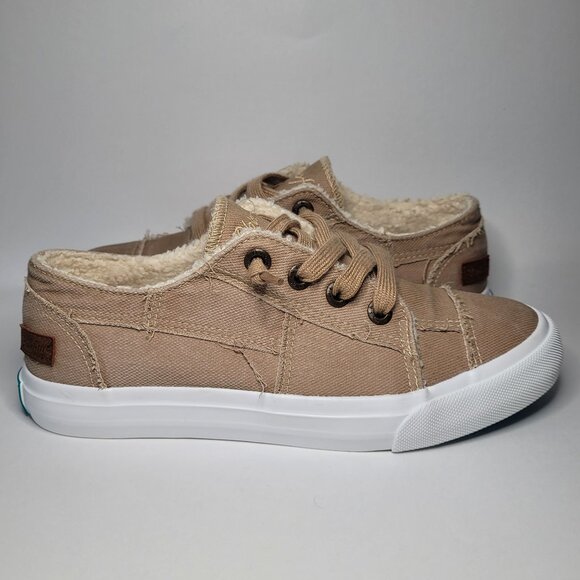 Blowfish Shoes - Blowfish Malibu Maxine Sneakers Tan Faux Sherpa Lined Womens 7.5 Minimalist Cozy